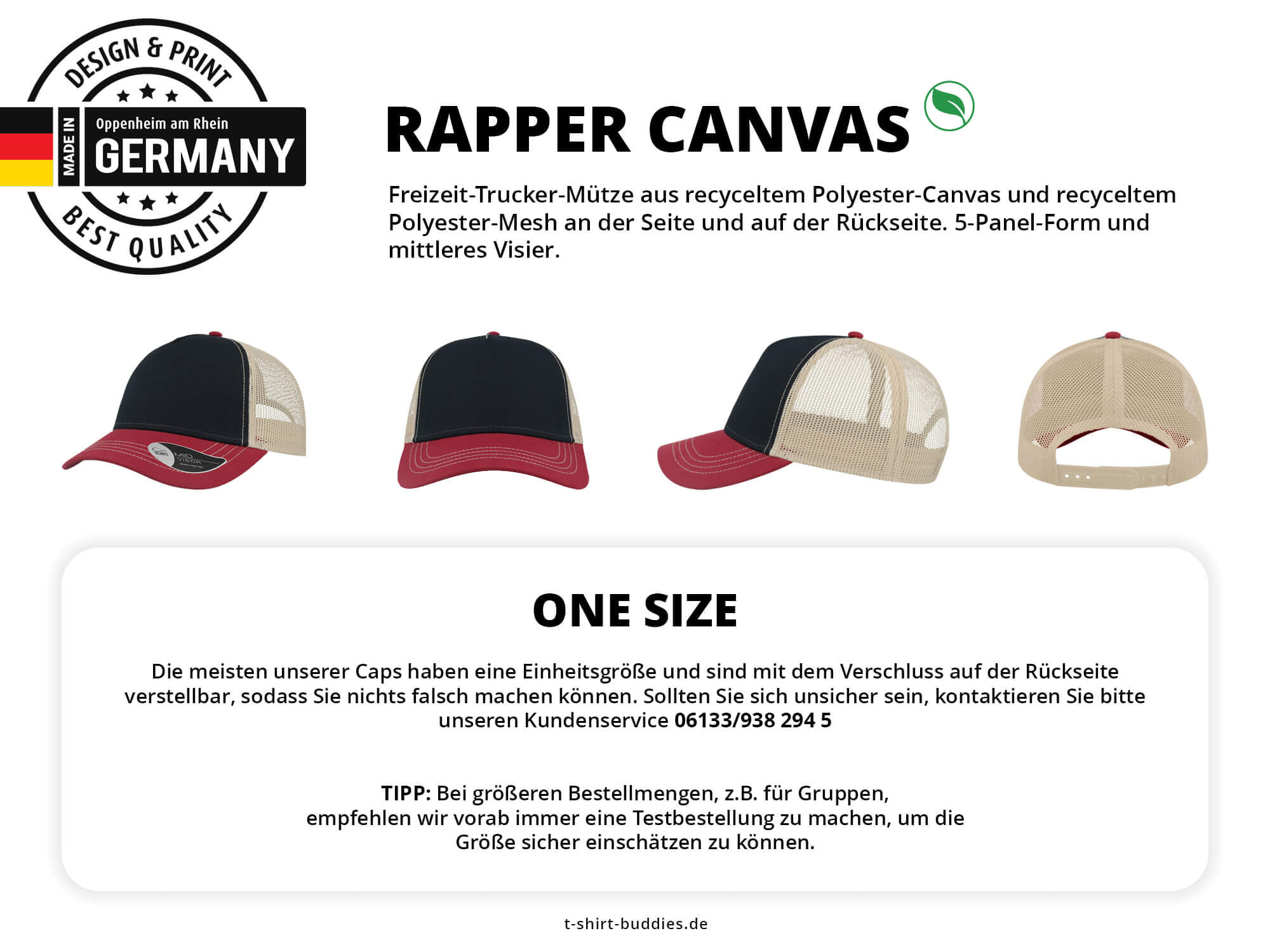 Caps mit Logo-Druck per Express-Druck möglich!
